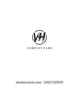 Identidad inicial de la tendencia de la compañía del logotipo del cepillo de VH