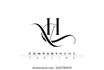 Initial VH Logo Design Vector. Elegant Monogram Logo Design with Decorative Elements and Typography