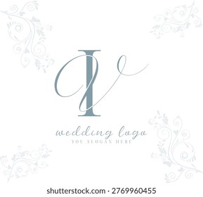 Initial VI IV monogram logo design vector 