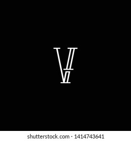 Initial VI IV I V letter logo design in black background