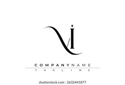 Initial VI Logo Design Vector. Elegant Monogram Logo Design with Decorative Elements and Typography