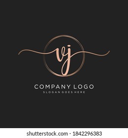 Initial VL beauty monogram and elegant logo design, handwriting