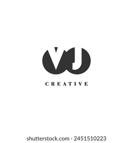 Marca de idea de moda de etiqueta creativa de la compañía VJ inicial