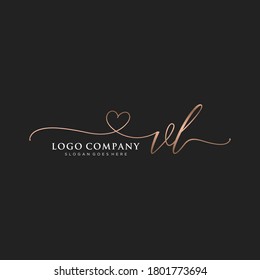 Initial VL beauty monogram and elegant logo design, handwriting logo of initial signature, wedding, fashion, floral and botanical with creative template.