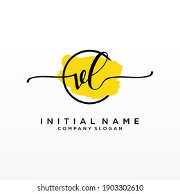 Initial VL beauty monogram and elegant logo design, handwriting logo of initial signature, wedding, fashion, floral and botanical with creative template.