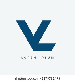initial VL LV rounded Letter Logo Design Monogram Icon Vector Template