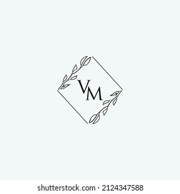 Initial VM beauty elegant logo design floral template illustration