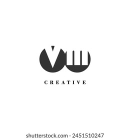 Initial VM company creative label trendy idea brand