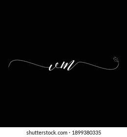 Moda comercial de escritura a mano del logotipo de VM inicial