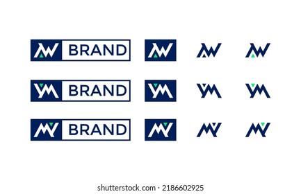 Initial AM VM MV set Corporate Set Logo Design