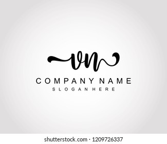 Initial VN handwriting logo vector
