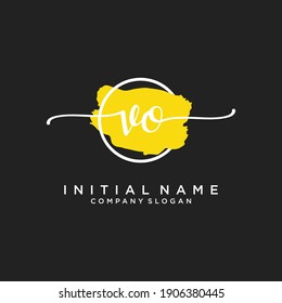 Initial VO beauty monogram and elegant logo design, handwriting logo of initial signature, wedding, fashion, floral and botanical with creative template.