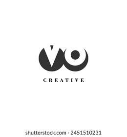 Initial VO company creative label trendy idea brand