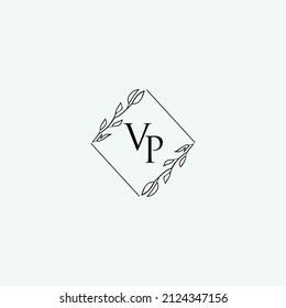 Initial VP beauty elegant logo design floral template illustration