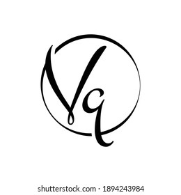 Initial VQ letter Logo Design vector Template. Abstract Script Letter VQ Logo Vector.
