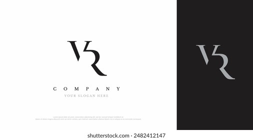 Vector de diseño de logotipo de VR inicial 