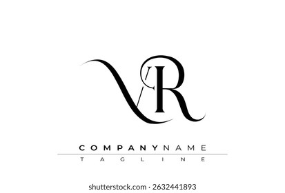 Vetor de design de logotipo VR inicial. Elegante Monograma Logo Design com elementos decorativos e tipografia