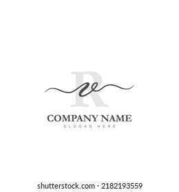 Initial VR logo luxury beauty template illustration