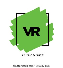 Initial VR logo template vector illustration