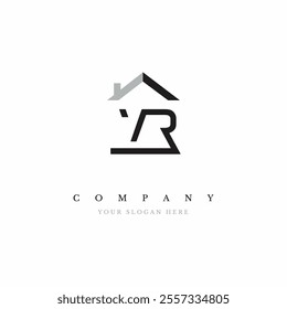 Initial VR Real Estate Logo Design Vector