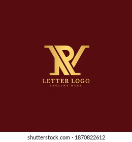 Initial VR, RV with minimalist concept design for Company and Business logo.