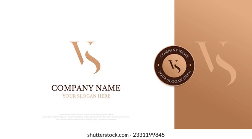 Initial VS Logo Design vector