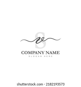 Initial VS logo luxury beauty template illustration