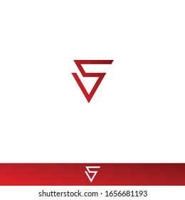 Initial VS or SV logo design