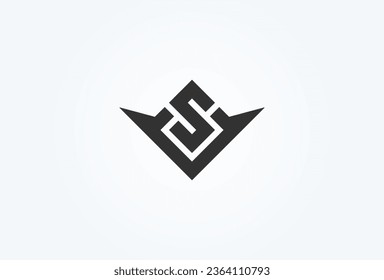 Initial VS or SV  Logo. monogram logo design combination of letters V and S. Flat Vector Logo Design Template, vector illustration