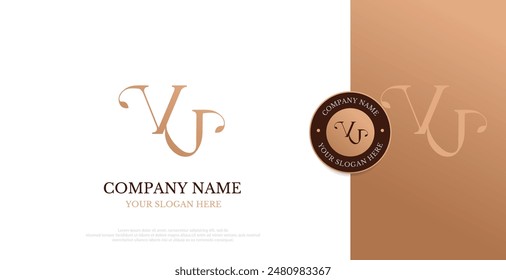 Initial VU Logo Design Vector 