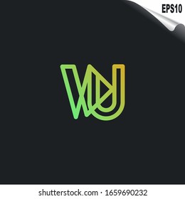Initial VU Logo monogram design template. Simple elegant shape style modern logo.