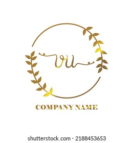 initial VU logo vector handwriting signature Elegant branding art