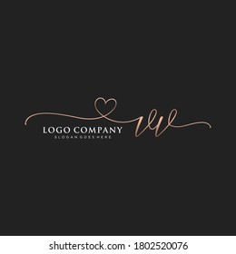 Initial VV beauty monogram and elegant logo design, handwriting logo of initial signature, wedding, fashion, floral and botanical with creative template.