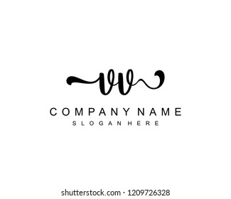 Initial VV handwriting logo vector