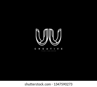 Initial VV Letter Modern Creative Linear Monochromatic Logo