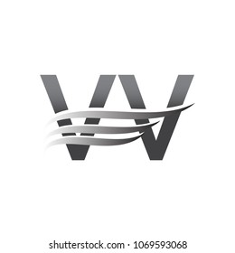 Initial VV wing logo, grey color vector logotype, logo for company name business and company identity.