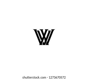 Initial VW Letter Gothic Monogram Typeface Minimal Modern Style Logo