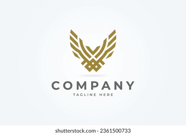 Initial VW or WV Eagle logo. monogram logo design combination of letters V and W form a eagle. flat design logo template. vector illustration