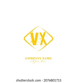 Initial VX logo brush template vector