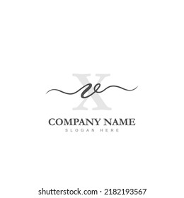Initial VX logo luxury beauty template illustration