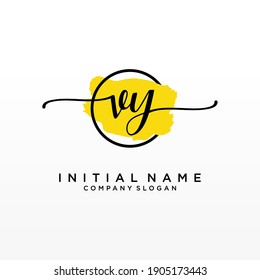 Initial VY beauty monogram and elegant logo design, handwriting logo of initial signature, wedding, fashion, floral and botanical with creative template.