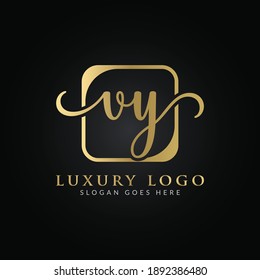 Initial VY Letter Logo Modern Typography Vector Template. Creative Luxury Letter VY Logo Vector.