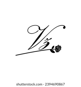 Ursprüngliche VZ-Handschrift Blumentypografie-Ornament modern