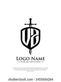 initial VZ letter with shield style logo template vector