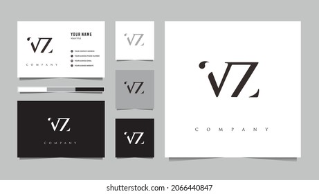 Initial VZ logo design vector