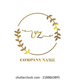 firma de escritura a mano del logotipo VZ inicial de vectores de marca Elegante