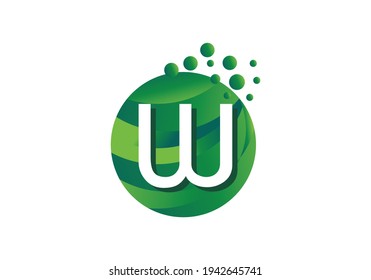 Initial W abstract 3d alphabet company letter logo design vector icon template