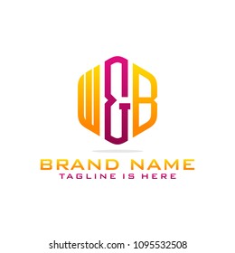 Initial W & B abstract logo template vector