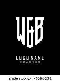 Initial W & B abstract shield logo template vector