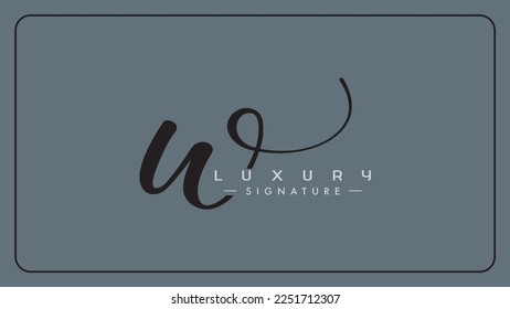 Initial W creative handwritten signature logo design, Isolated on a gray background.